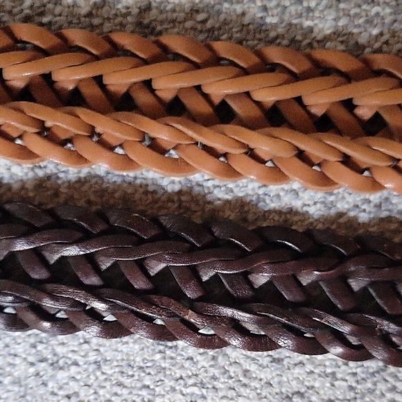 L.C.I Vintage Braided 1999 Leather Belt Set - Chocolate Brown and Brown Size S - Picture 9 of 10